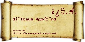 Ölbaum Agmánd névjegykártya
